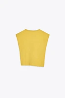 T-SHIRT AVEC ÉLASTIQUE LATÉRAL EN COTON ET LIN X FANGLU LING