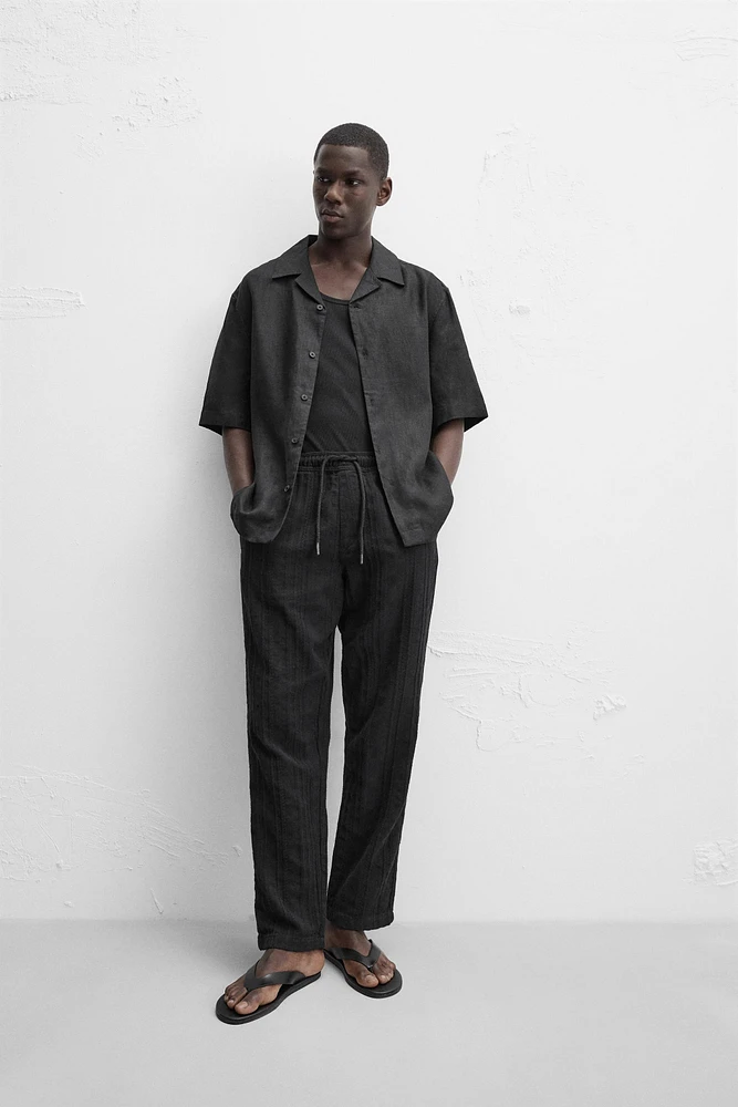 TEXTURED RELAXED FIT PANTS