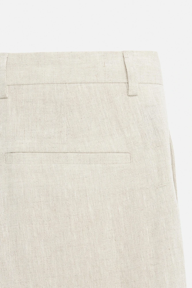 PANTALON 100 % LIN PLIS
