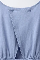 COMBI-SHORT AVEC LACET EN LIN