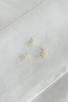 FLAT SHEET WITH CRAB EMBROIDERY