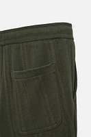 STRIPED TEXTURED PANTS