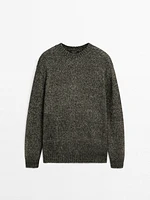 Pull en maille chinée de coton mélangé