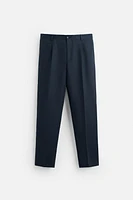 100% LINEN PLEATED PANTS