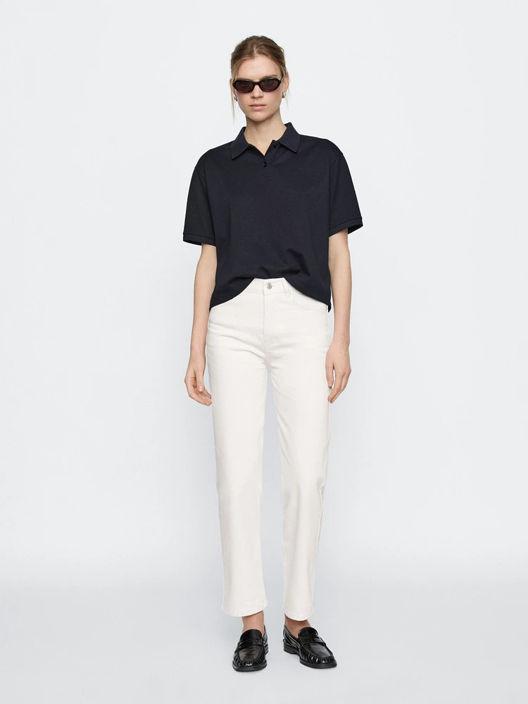 Straight mid-rise jeans
