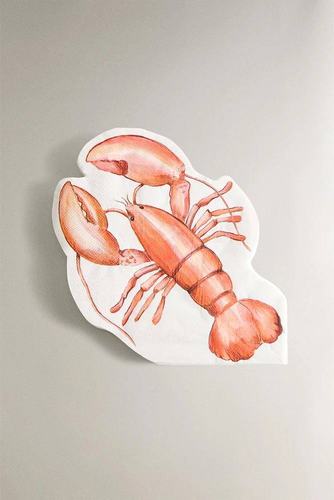 LOT 20 SERVIETTES DE TABLE PAPIER LANGOUSTE