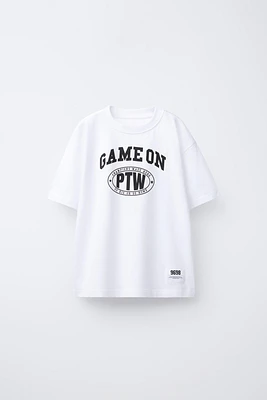 TEXT PRINT JOGGING T-SHIRT