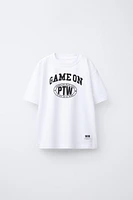 TEXT PRINT JOGGING T-SHIRT