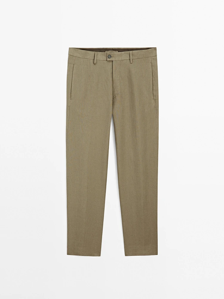100% linen suit trousers