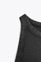 WASHED EFFECT HALTER TOP