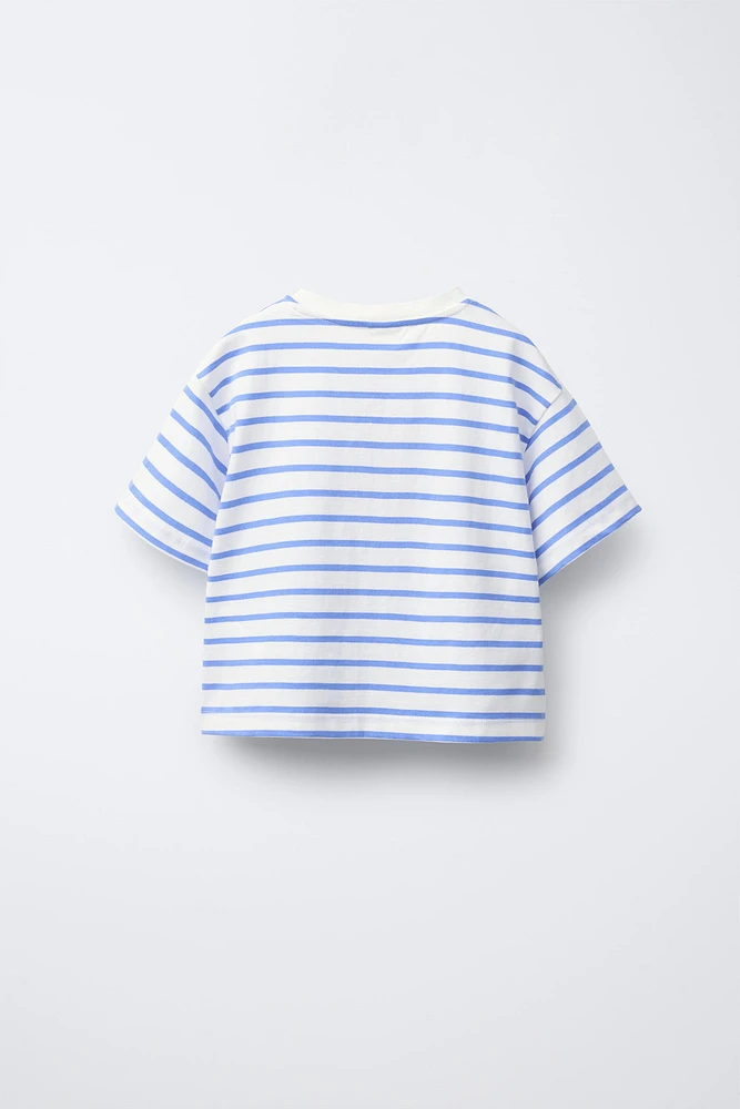T-SHIRT À RAYURES IMPRIMÉ NAUTIQUE