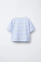 T-SHIRT À RAYURES IMPRIMÉ NAUTIQUE