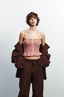 GINGHAM CROPPED TOP