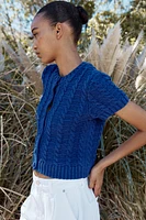 GILET EN MAILLE À MANCHES COURTES