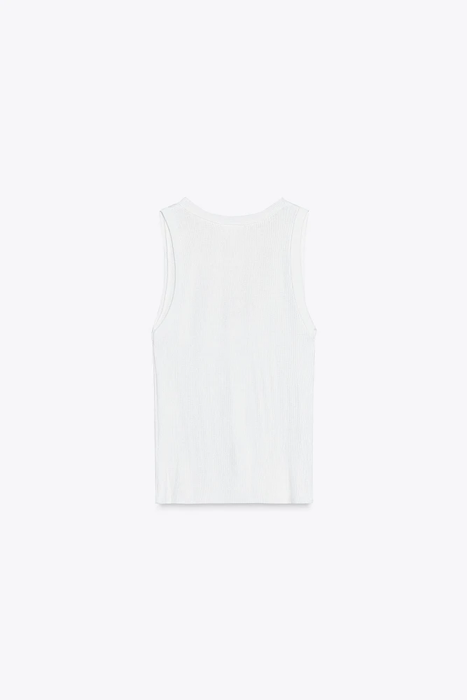 SLEEVELESS RIBBED TOP