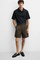 BERMUDA REGULAR FIT À PLIS