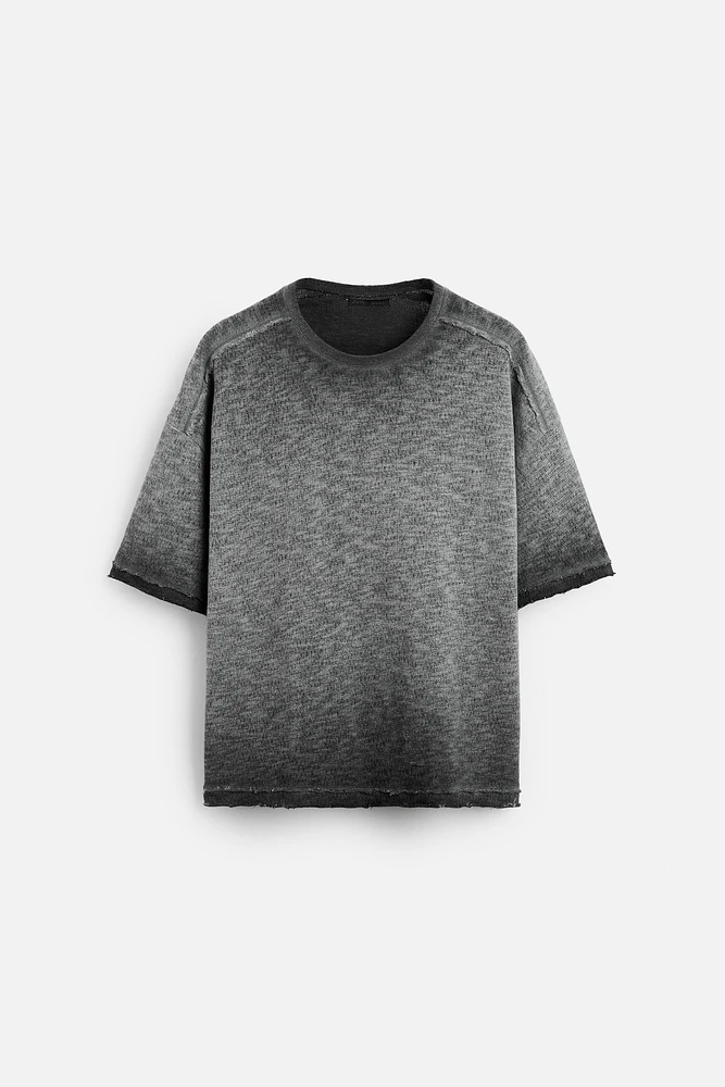 T-SHIRT DÉLAVÉ EN MAILLE