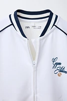 PIQUÉ BOMBER JACKET WITH MODAL