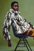 MANTEAU EFFET FAUSSE FOURRURE COLLECTION ZW