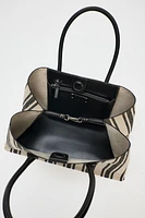 STRIPED CANVAS SHOPPER