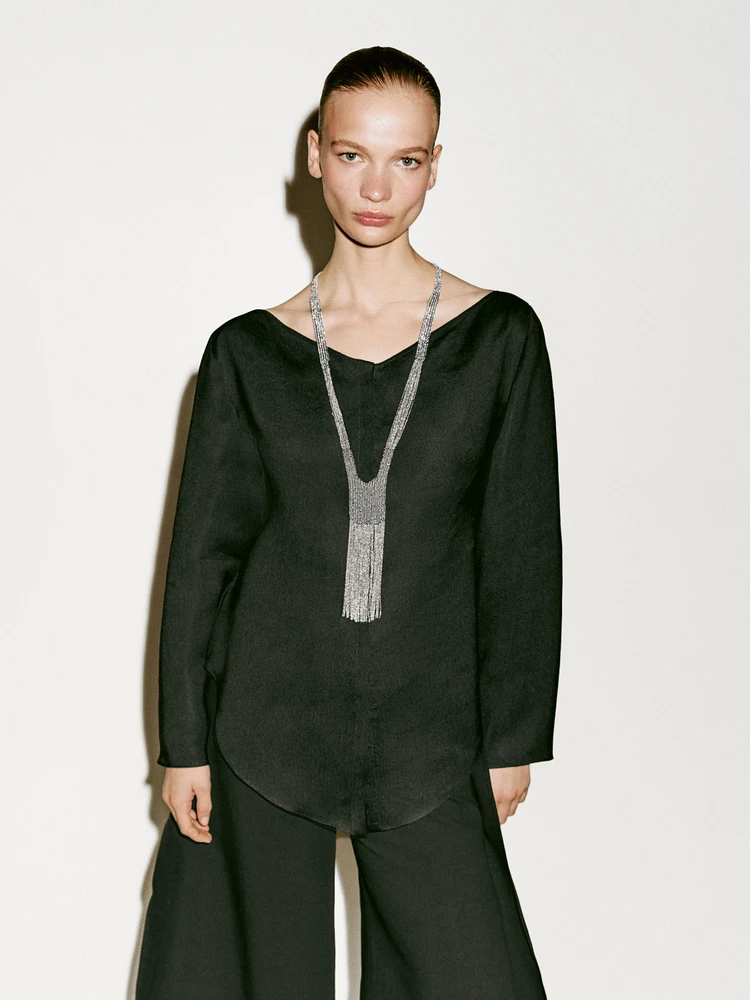 Linen blend boat neck shirt - Limited Edition