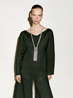 Linen blend boat neck shirt - Limited Edition