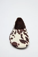 ANIMAL PRINT FABRIC BALLET FLATS