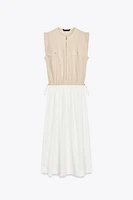 COMBINATION POPLIN DRESS