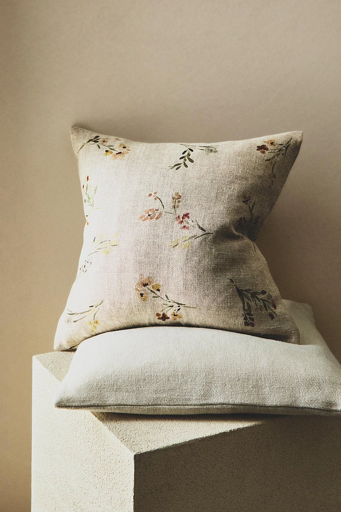 HOUSSE DE COUSSIN FLEURS