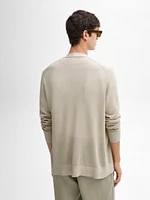 Linen blend V-neck cardigan