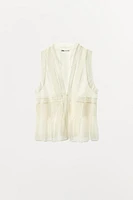 PLEATED LACE TOP