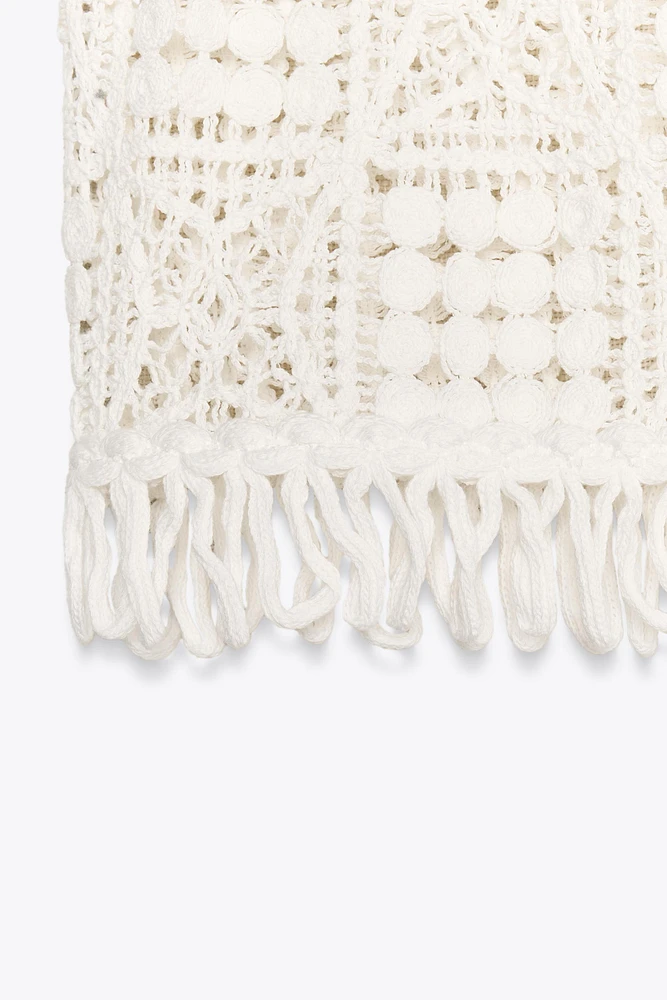 FRINGED MACRAMÉ VEST