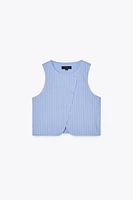 TOP GILET À RAYURES