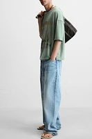 T-SHIRT EN MAILLE IMPRIMÉ DÉLAVÉ