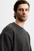 DIAGONAL TEXTURED SWEATSHIRT