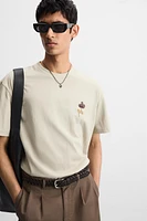 T-SHIRT BRODERIE CONTRASTE