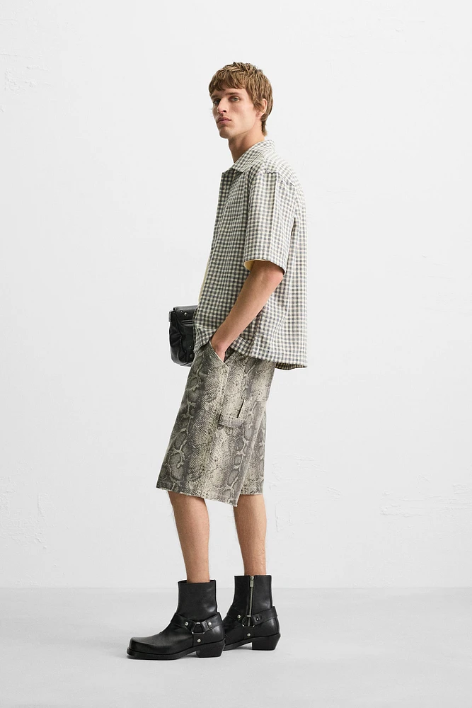 ANIMAL PRINT CARPENTER POCKET SHORTS