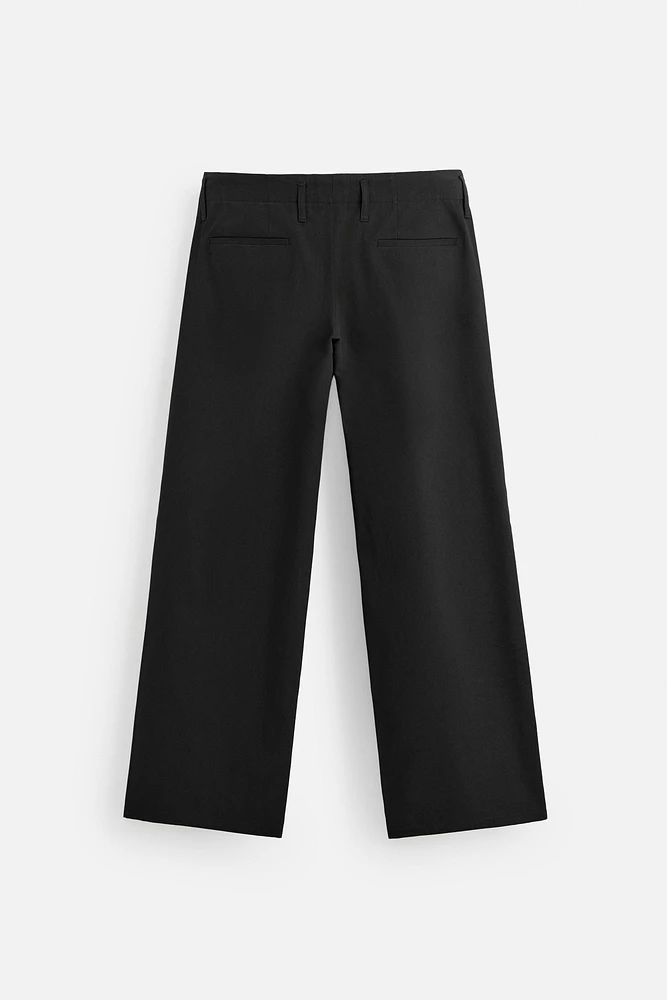 WIDE FIT COTTON-VISCOSE PANTS