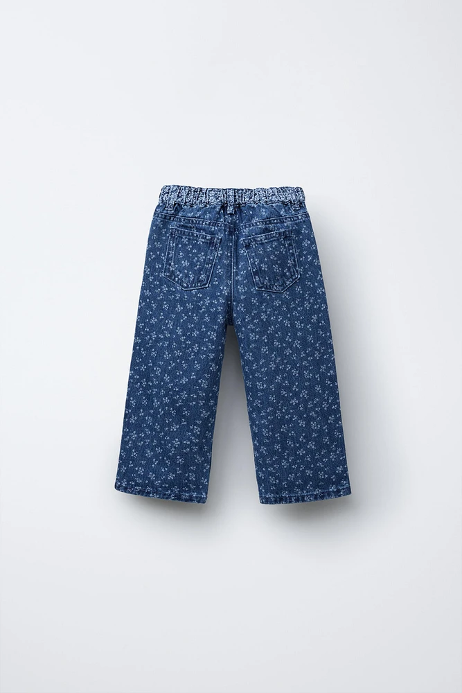 JUPE-CULOTTE EN JEAN À FLEURS