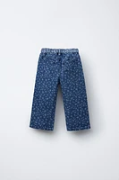 JUPE-CULOTTE EN JEAN À FLEURS