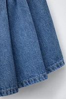 BERMUDA EN DENIM À PLIS PLATS