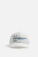 EMBROIDERED TEXT CAP