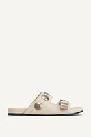 LTHR STUDDED SANDALS 14