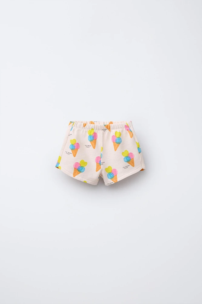 ICE CREAM PRINT SHORTS