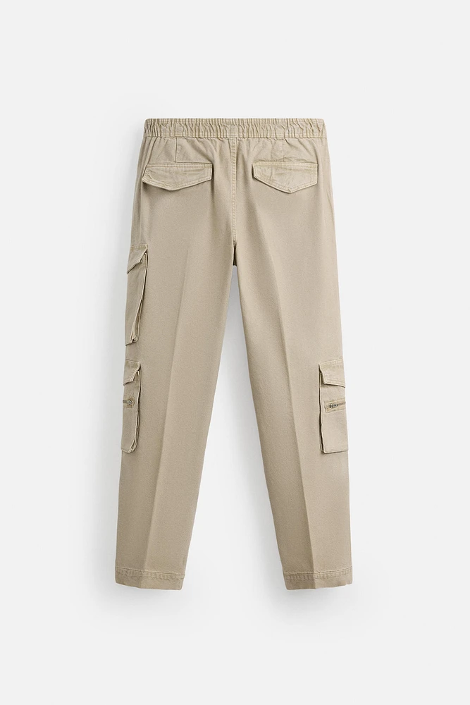 POCKET DENIM CARGO PANTS