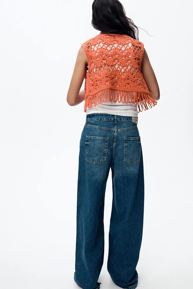 GILET EN MAILLE À FRANGES