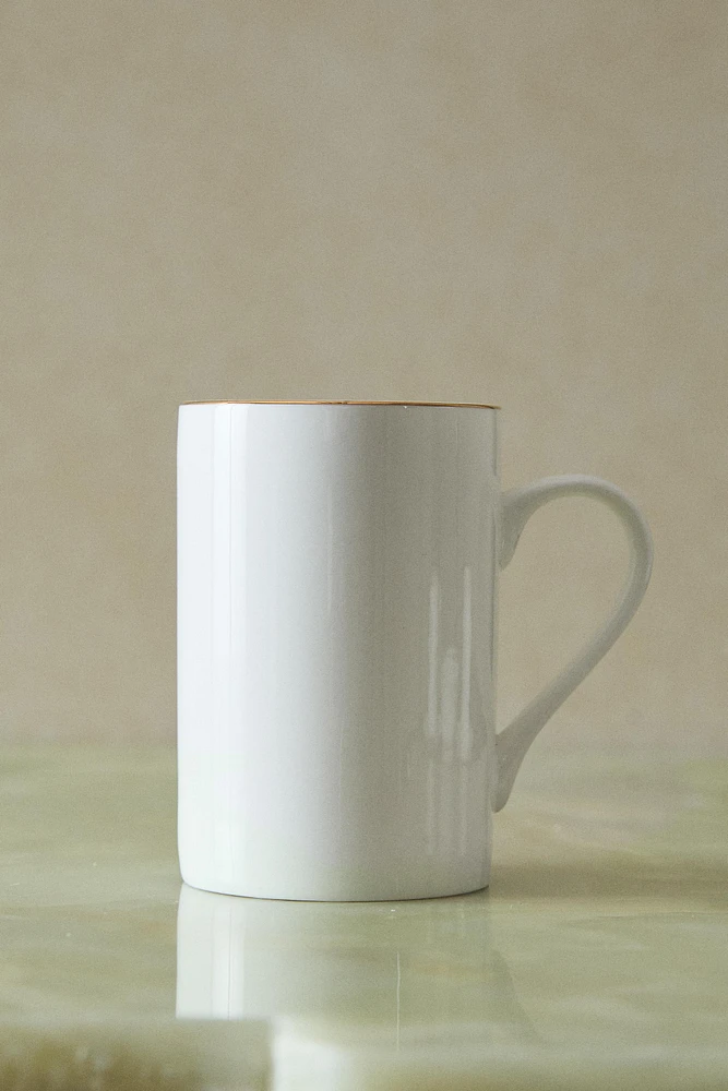 RIMMED BONE CHINA MUG