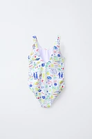 6-14 ANS/ MAILLOT DE BAIN UNE PIÈCE À IMPRIMÉ PLAGE