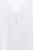 PLEATED POPLIN MINI DRESS