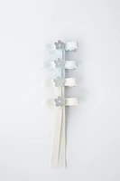PACK OF FOUR BOW HAIR CLIPS WITH FLOWER
